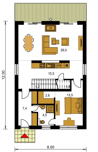 Mirror image | Floor plan of ground floor - TREND 289